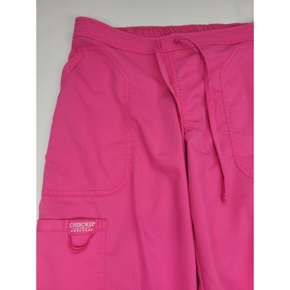 Cherokee Workwear Women S Drawstring Flare Scrub Pant Pink WW120 - Picture 10 of 16